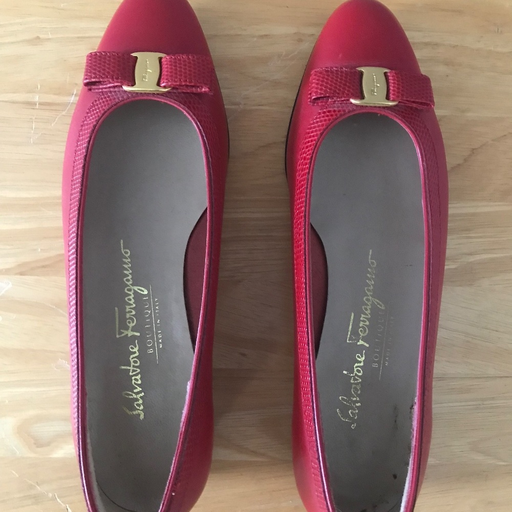 Salvatore Ferragamo “Vara” Vintage Red Flats